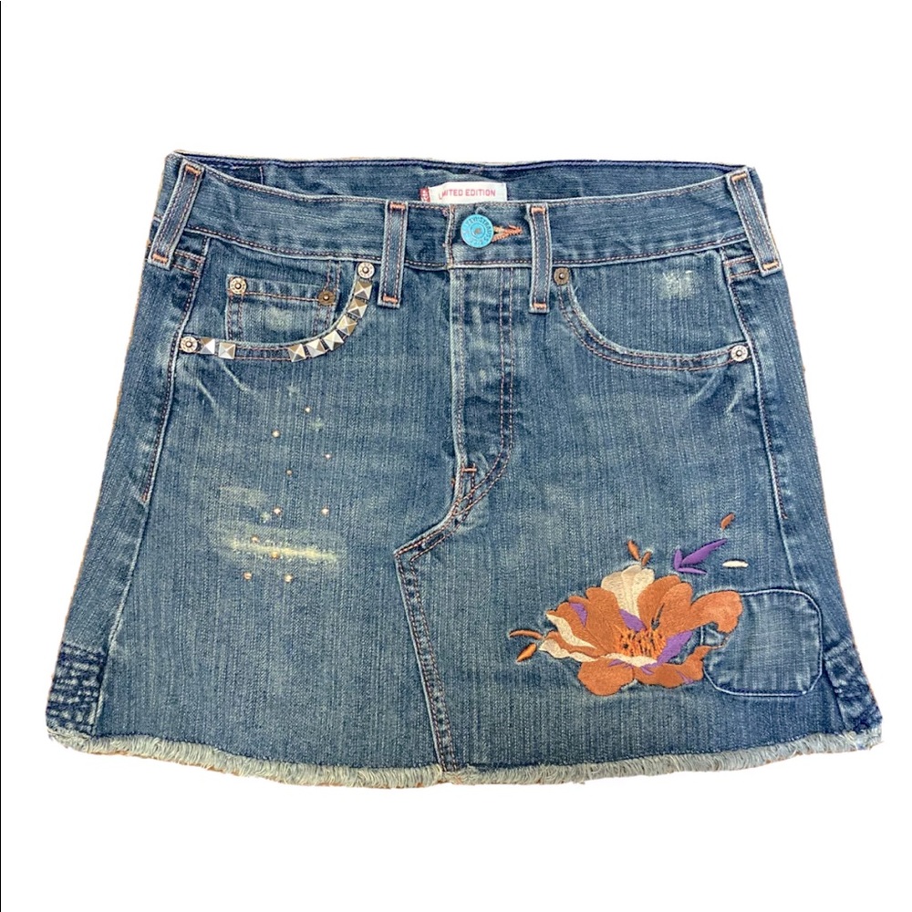 Levi’s Ltd Edition Denim Skirt Embellished Sz 1